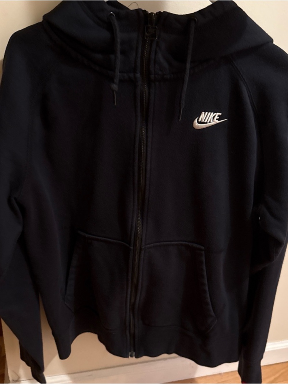 Nike Black Hoodie with Branded Square Zipper Pull